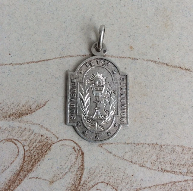 MEDAILLE RELIGIEUSE ANCIENNE  Calice - Fleur De Lys  - argent massif EUR 24,00 - FR