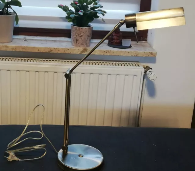 schwere Messing Tischlampe, höhenverstellbar, funktionstüchtig 2