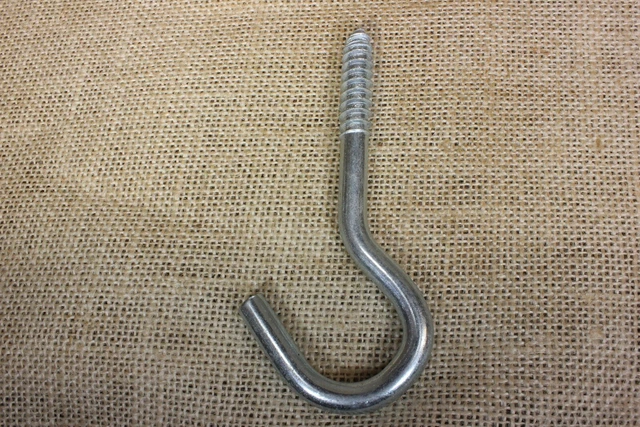 vintage hanging Plant Hook 4 3/8 x 5/16" rustic hanger wash line swing NOS 2