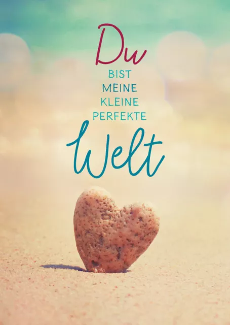 Postkarte Liebe Spruch Du bist meine kleine perfekte Welt