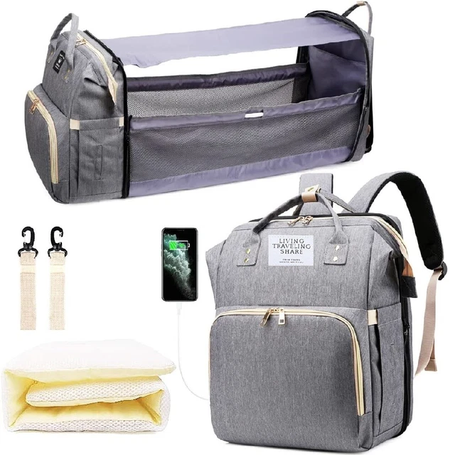 Baby Diaper Bag Backpack Changing Station Nappy Bassinet Crib Mommy Travel Bag