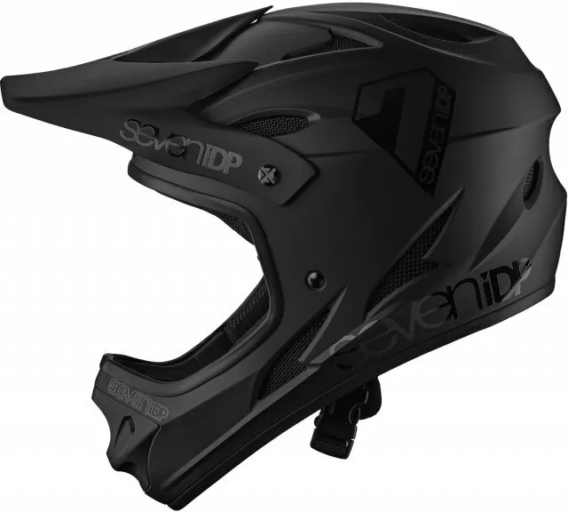 7 iDP M1 Helm mattschwarz/Glanzschwarz - Vollgesicht Mountainbike MTB BMX Crash