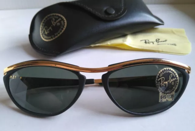 Ray Ban Vintage  B&L  W1973 OYLYMPIAN V. Gold /Black Ebony.G-15 Green USA. Funda