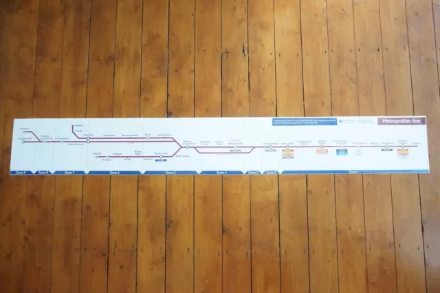 2011 Metropolitan Line Underground Tube Carriage Interior Map VGC