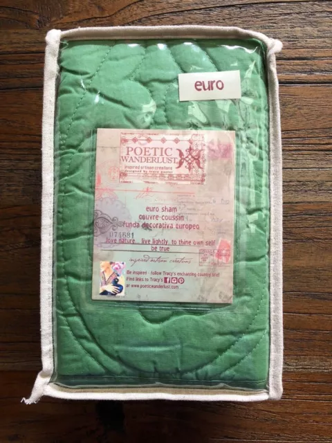 Tracy Porter POSEY Euro Sham COTTON Poetic Wanderlust QUILTED Green NWT