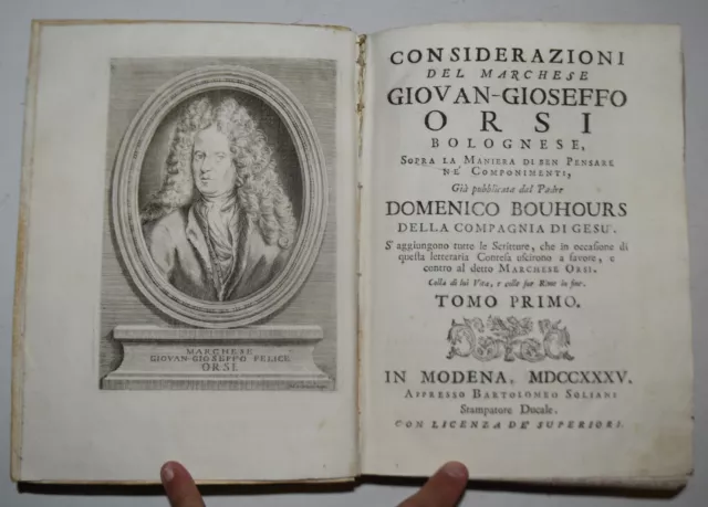 MANIERA DI BEN PENSARE - fig. 1735 - Orsi - 2 volumi