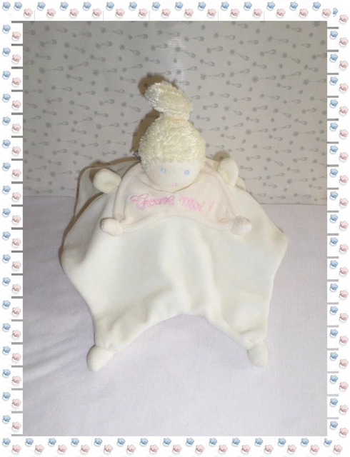 ⑦ - Doudou Réversible Poupée Lutin  Ecru Rose Cache Toi Trouve Moi  Nounours