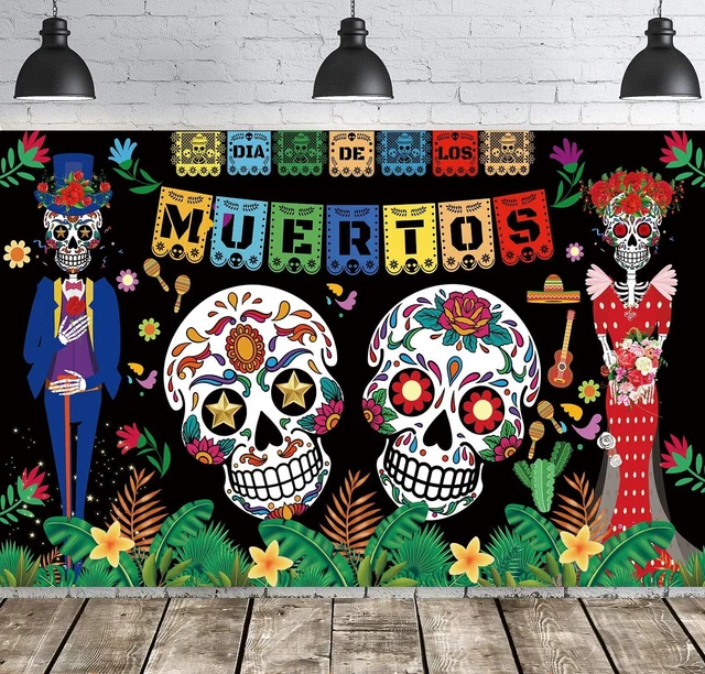 Day of The Dead Backdrop Dia DE Los Muertos Extra Large Fabric Banner