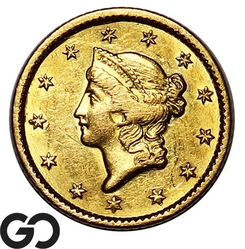 1849 Gold Dollar, $1 Gold Liberty, Type 1, ** Free Shipping!