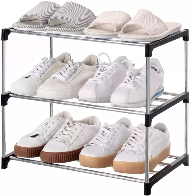 Stackable Small Shoe Rack, Entryway, Hallway and Closet Space Saving Storage