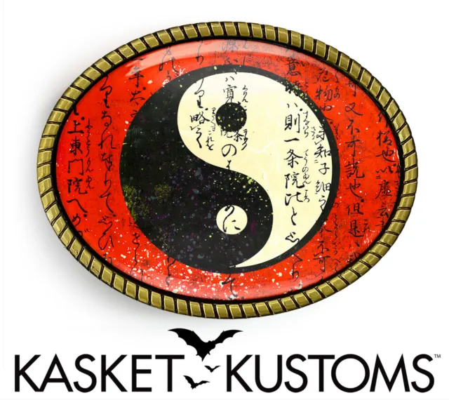 Yin Yang Symbol Belt Buckle - Oriental Grunge Handmade Buckle - 426