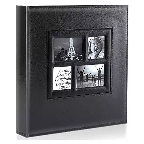 Benjia Photo Album 1000 Pockets 6x4 Photos, Extra Large Size Leather Cover Slip