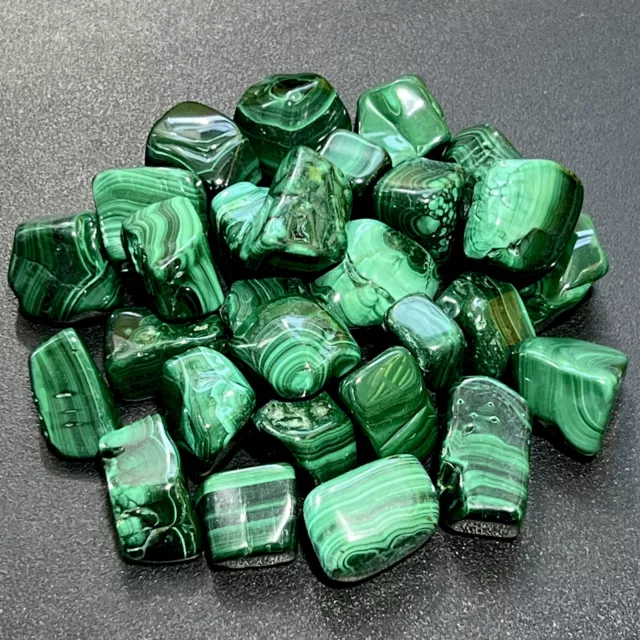 Malachite Tumbled (1 LB) One Pound Bulk Wholesale Lot Polished Natural Gemstones