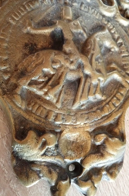 Ancien Marteau Heurtoir De Porte Décor Chevalier Hauteur 18 cm 3