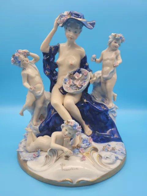 Cesare Villari Capodimonte Italian Bisque Porcelain Nude Woman W Three My Xxx Hot Girl