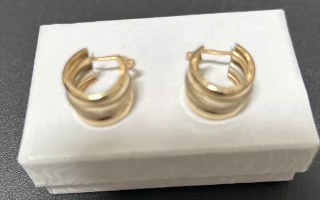 14K YELLOW GOLD small hoops earrings 3.4 Grams $165.00 - PicClick