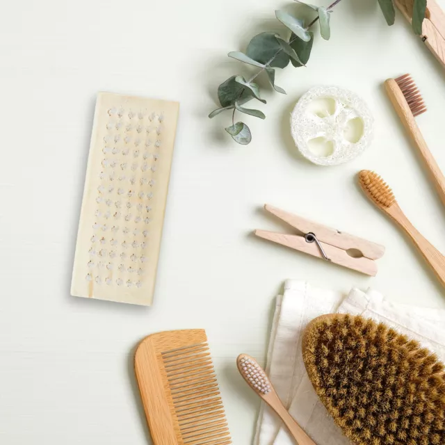 Brosse à mains en bois pour ongles jeu de brosses pour doigts. 2