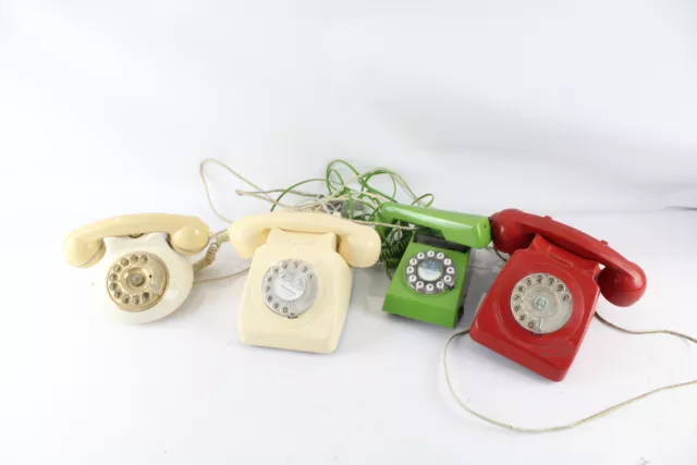 Rotary Push Button Telephones Trim Phone Retro Vintage