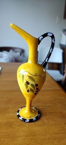ARTIST CARRIE OLSEN GARRARD -HAND PAINTED DECORATIVE CERAMIC PITCHER Signed