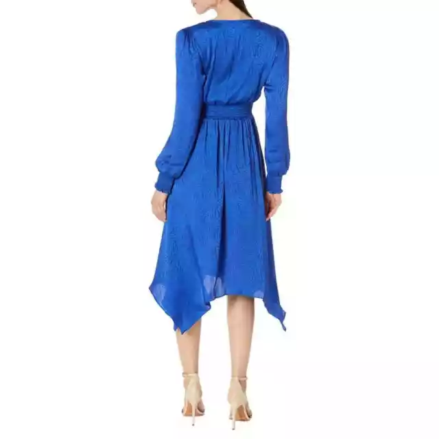 MICHAEL Michael Kors Women's Jacquard Zebra-Print Plisse Dress Royal, US M