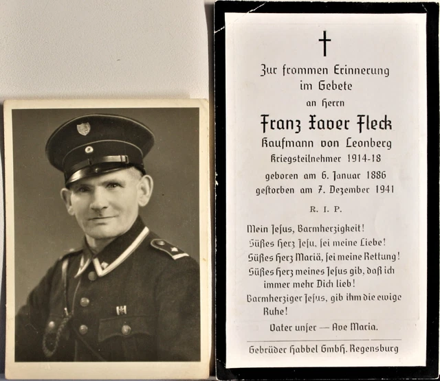 Soldaten Sterbe Bild, 1.und 2. WK.Teilnehmer ,