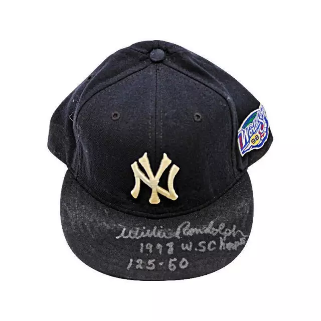 Willie Randolph Yankees GU Autographed and Insc. "1998 W.S. Champs, 125-60" Hat