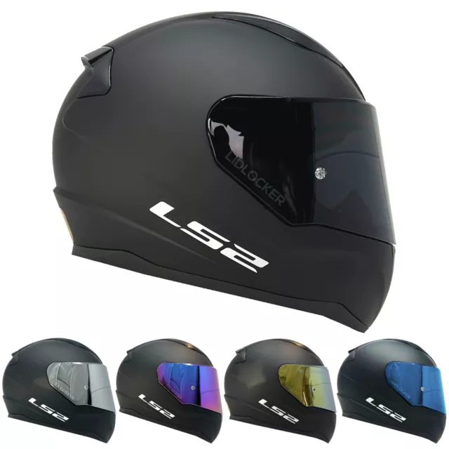 Ls2 Ff353 Matt Black Full Face Motorcycle Crash Helmet With Coloured Visors