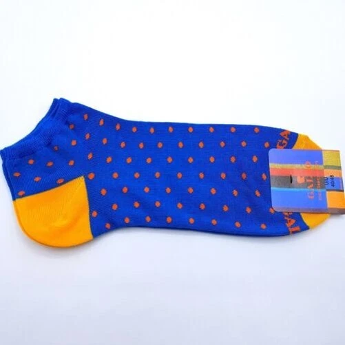Collants Soquette' Gallo 'Homme Collection Coton Pois Orange Sur Fond Egeo
