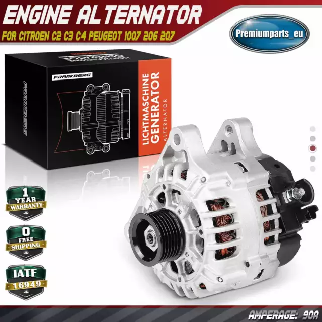 Alternator for Citroen C2 C3 C4 C-Elysee Peugeot 1007 206 207 307 9638544280