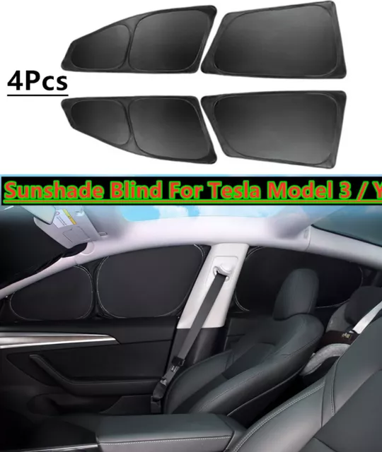 4Pcs Side Window Glass Sunshade Privacy Light Shade Blind For Tesla Model 3 Y