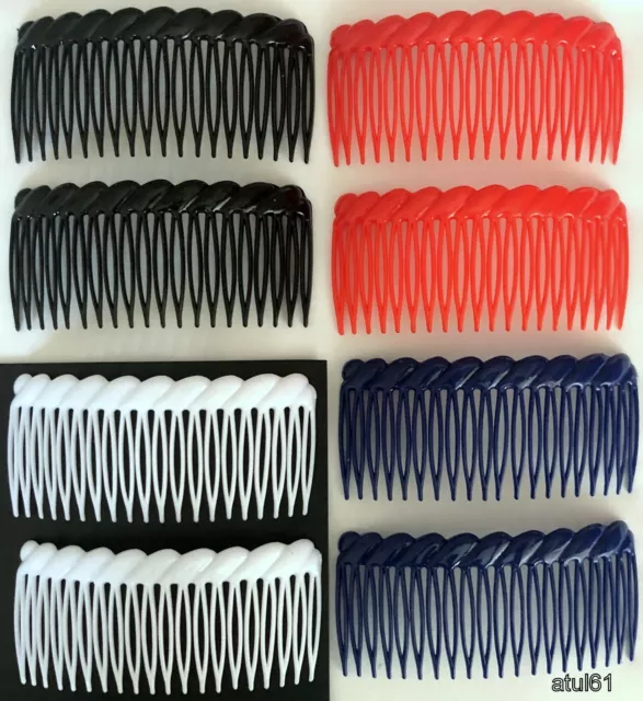 Long Large Colours Plastic Side Hair Combs French Twist Slide Grip 9.5Cm New