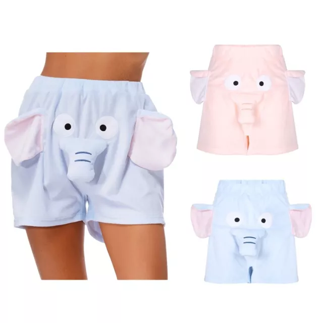 Womens Sleepwear Elastic Waistband Pajama Bottoms Big Nose Ears Shorts Funny 3D 2