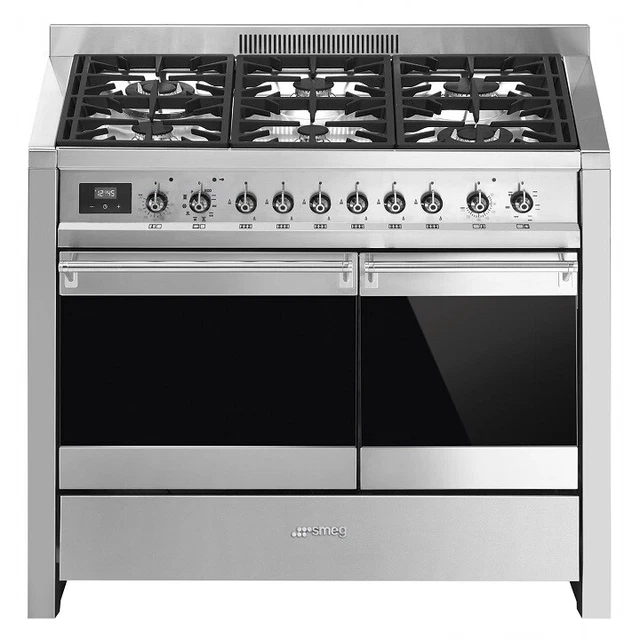 SMEG A2PY-81 Cuisine Opéra 100X60CM Inox Table 6 Feux 2 Fours 1 Attisé