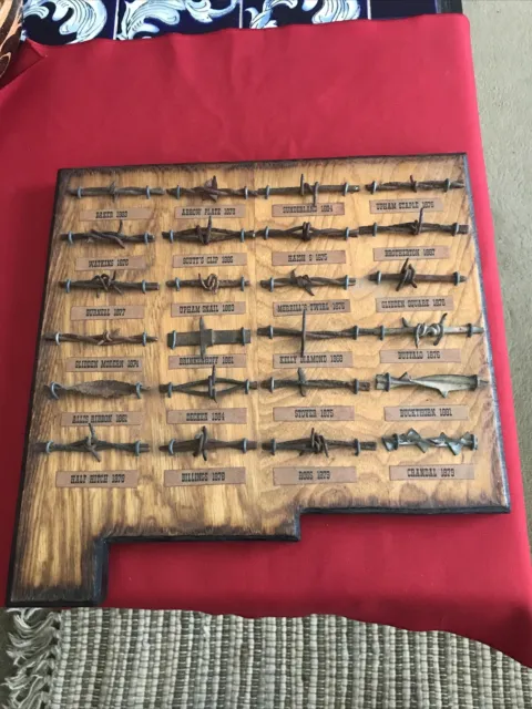 Rare New Mexico Barbed Wire Display -  24 Cuts of Authentic Barbwire Estate Old