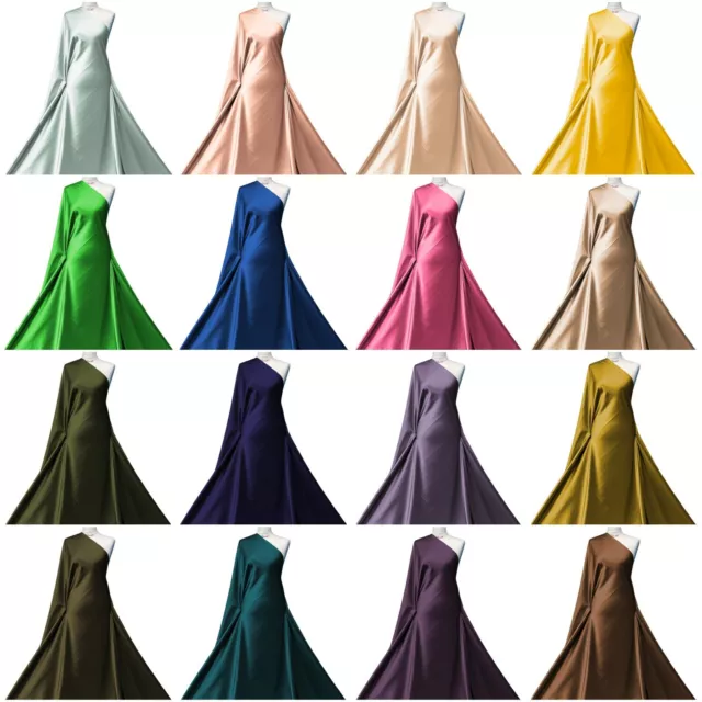 Stretch Satin Fabric Premium Quality 2 Way Stretch Bridal Dressmaking Material