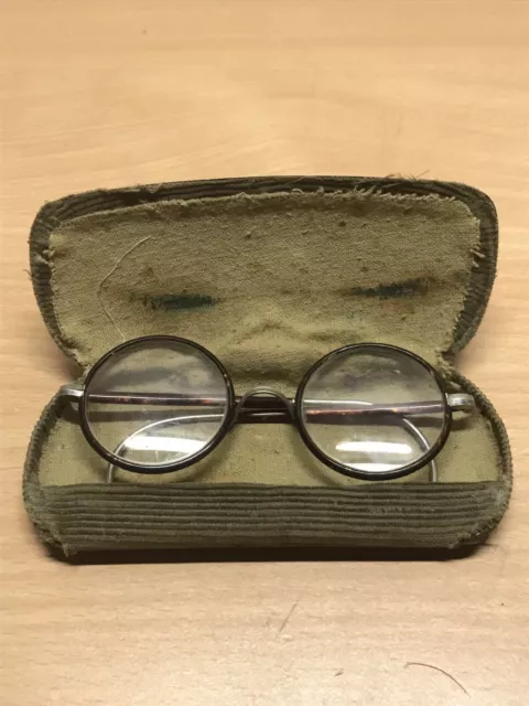 ANCIENNE LUNETTE RONDE a ecaille EUR 35 00 PicClick FR