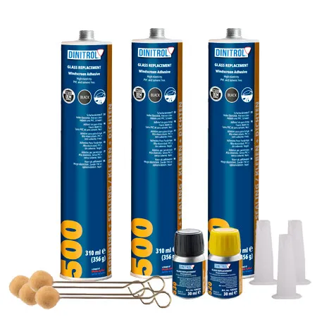 3 X Dinitrol 500 Windscreen Fitting Kit Bonding Adhesive Glue Sealant Glass Oem