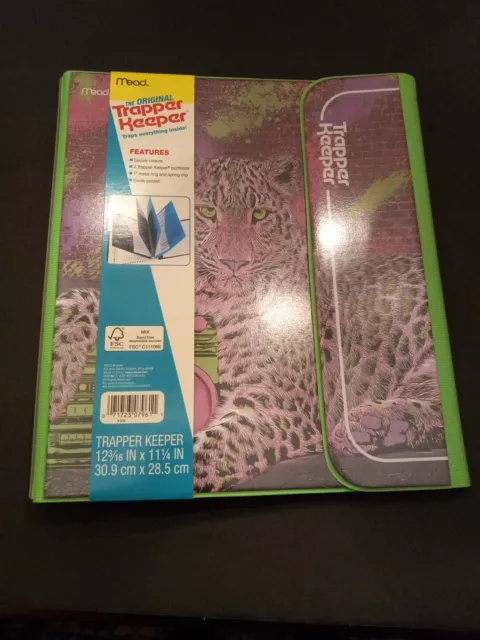 ⭐ NEW Trapper Keeper Binder Cheetah Portfolio Folder Mead 12 3/16" x 11 1/4" (P2