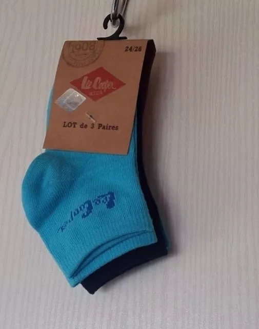 Lee Cooper Lot De 3 Paires De Socquettes (Coton, Polyester & Élasthanne) 24/26