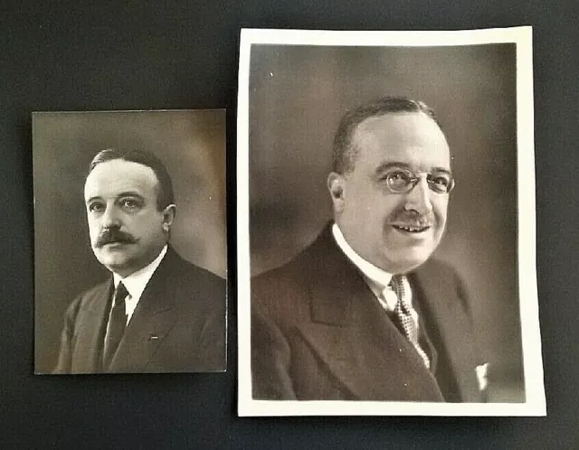 2 photographies de presse de André TARDIEU 1919 et 1952