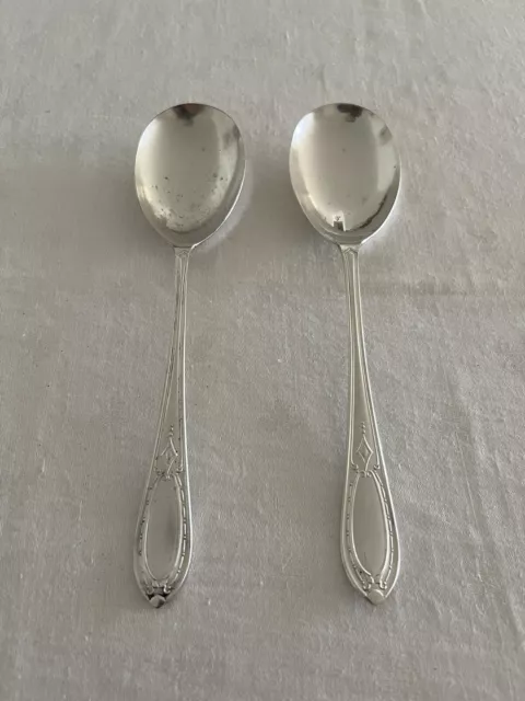 Pair Vintage Retro Silverpride Plate EPNS A1 Silver Plate Serving Spoons Cutlery