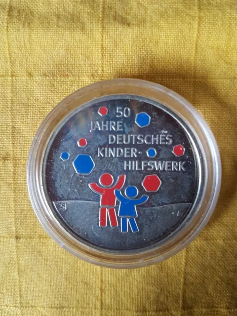 Sillbermünze, 925 er, 2002, 20 Euro 50 Jahre Deutsches Kinderhilfswerk
