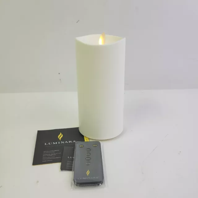 Luminara Flameless Candle 7” Indoor/ Outdoor White with Remote