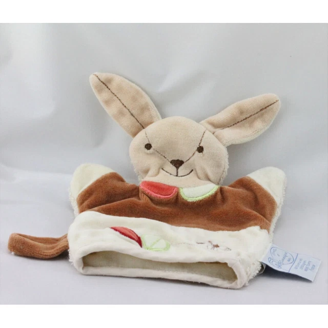 Doudou et compagnie lapin éponge marron blanc feuilles fourmi - 18163