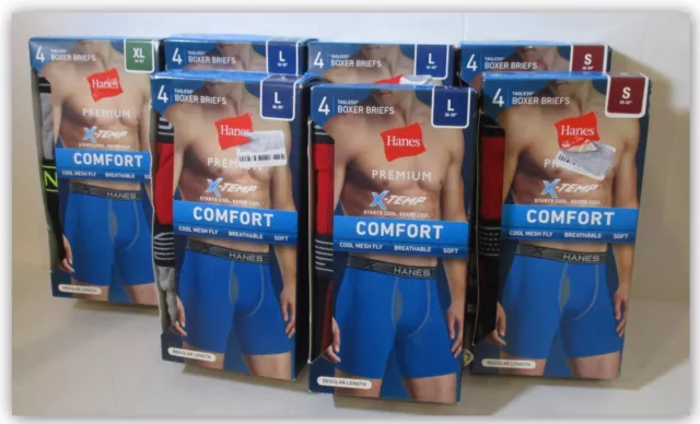 Hanes Premium X-Temp Comfort Boxer Briefs Mesh Fly Zone S 4 Pack