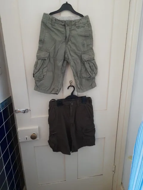Bundle Of 2 Pairs Of Boys Cotton Cargo Shorts From Gap. Age 8-9 Years