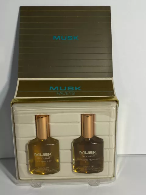 New Vintage Musk by Chaz Gift Set 2.25 Oz  Cologne for Men and 2.25Oz AM Splash