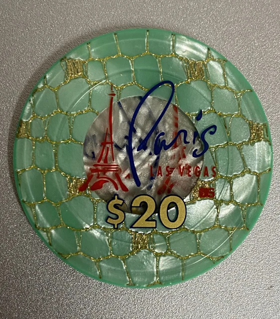 Paris $20 Jeton French Roulette Las Vegas Green HOT chip!!!!! 1999