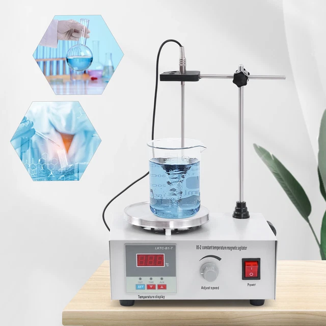 Digitaler Magnetrührer Mit Heizplatte – 2 L Rührvolumen, 0–2000 U/min, 0–99 °C, Edelstahl 304, Für Labor & Hobbybrauer