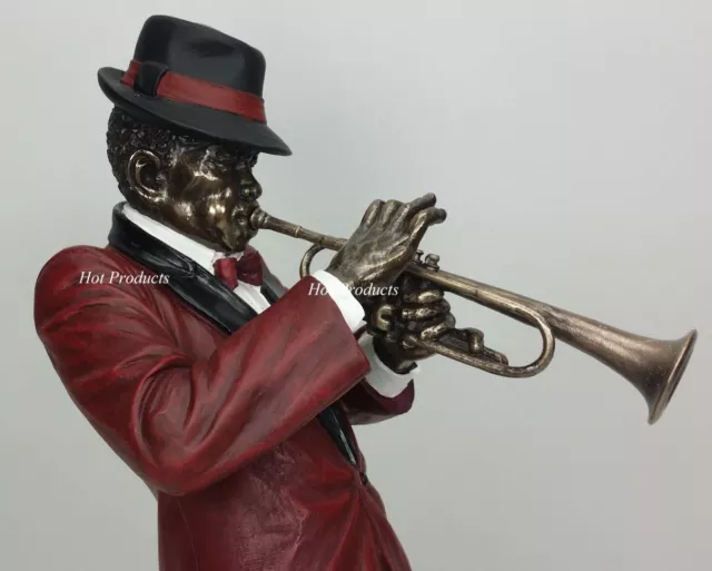 2PC SET - JAZZ BAND COLLECTION - SAXOPHONE TRUMPET PLAYER Statue Sculpture Decor 3